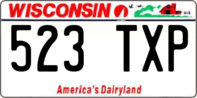 WI license plate 523TXP