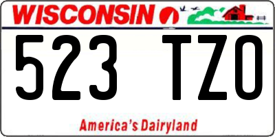 WI license plate 523TZO