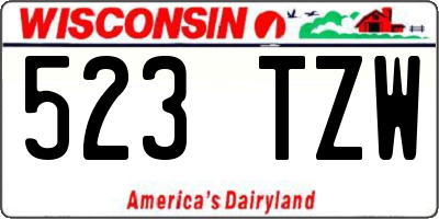 WI license plate 523TZW