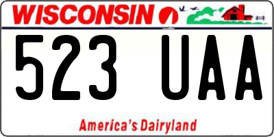 WI license plate 523UAA