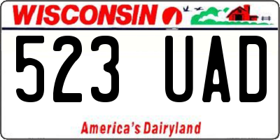 WI license plate 523UAD