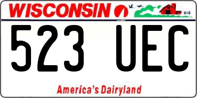 WI license plate 523UEC