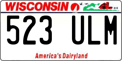 WI license plate 523ULM