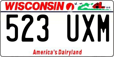 WI license plate 523UXM