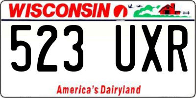 WI license plate 523UXR