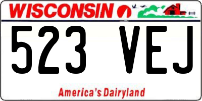 WI license plate 523VEJ