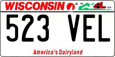 WI license plate 523VEL