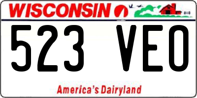 WI license plate 523VEO