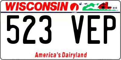 WI license plate 523VEP