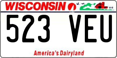 WI license plate 523VEU