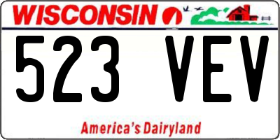 WI license plate 523VEV