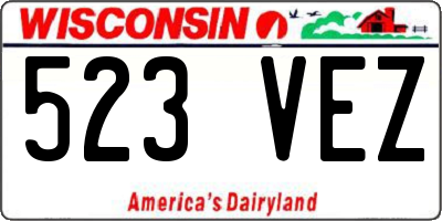 WI license plate 523VEZ