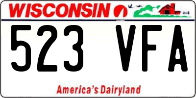 WI license plate 523VFA