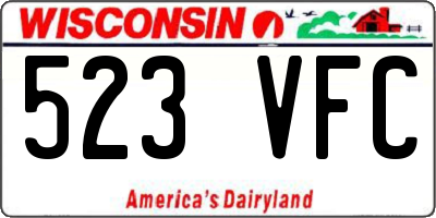 WI license plate 523VFC