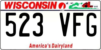 WI license plate 523VFG