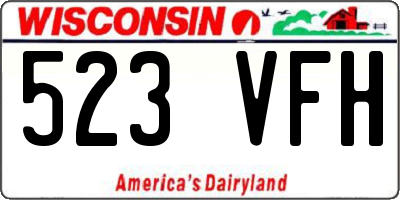 WI license plate 523VFH
