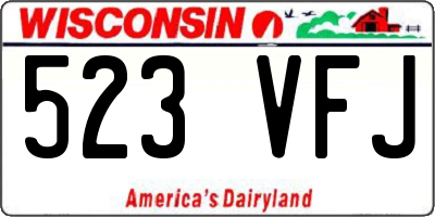 WI license plate 523VFJ