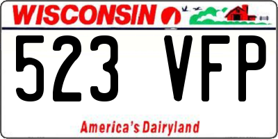 WI license plate 523VFP