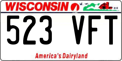 WI license plate 523VFT