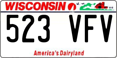 WI license plate 523VFV
