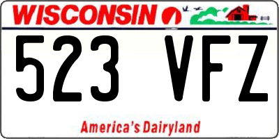 WI license plate 523VFZ