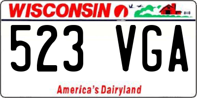 WI license plate 523VGA