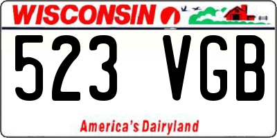 WI license plate 523VGB
