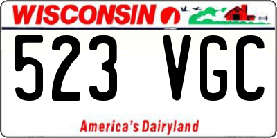 WI license plate 523VGC