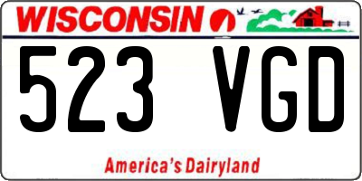 WI license plate 523VGD