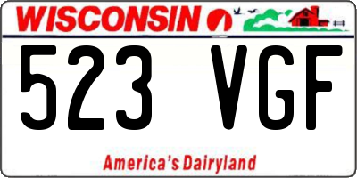 WI license plate 523VGF
