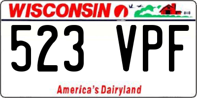 WI license plate 523VPF
