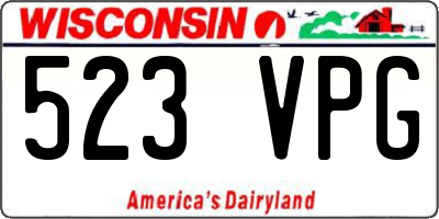 WI license plate 523VPG