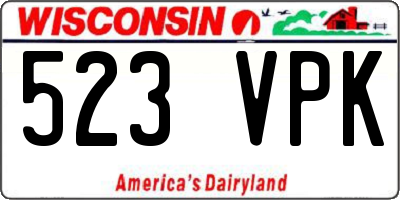 WI license plate 523VPK