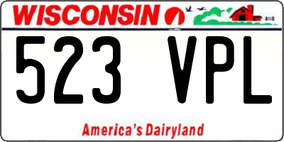 WI license plate 523VPL