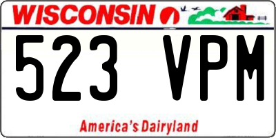 WI license plate 523VPM