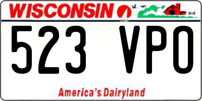 WI license plate 523VPO