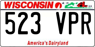WI license plate 523VPR
