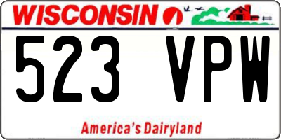 WI license plate 523VPW