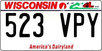 WI license plate 523VPY