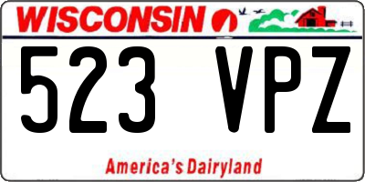 WI license plate 523VPZ