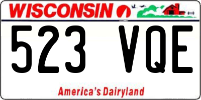 WI license plate 523VQE