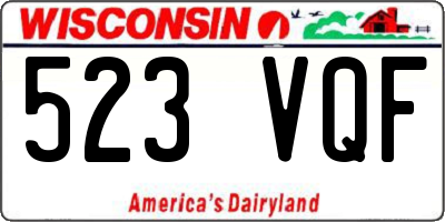 WI license plate 523VQF