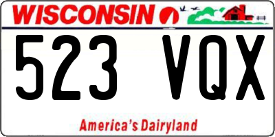 WI license plate 523VQX