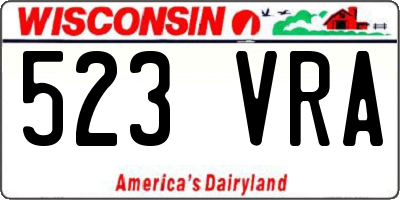 WI license plate 523VRA