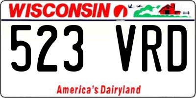 WI license plate 523VRD