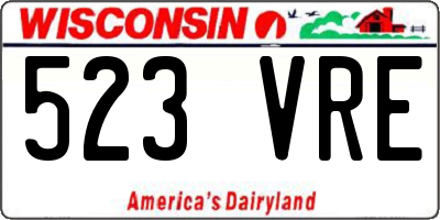 WI license plate 523VRE