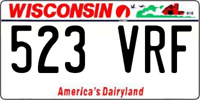 WI license plate 523VRF
