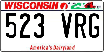 WI license plate 523VRG