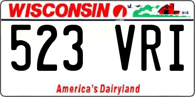 WI license plate 523VRI