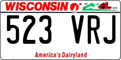 WI license plate 523VRJ